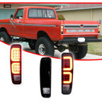 Smoked Lens Red LED Tail Lights for Ford E100 E150 E250 E350 (1975–1991)