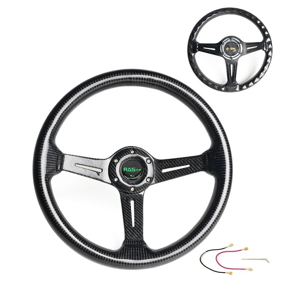 6 Bolt Carbon Fiber Racing Steering Wheel Deep Dish 14 Inch