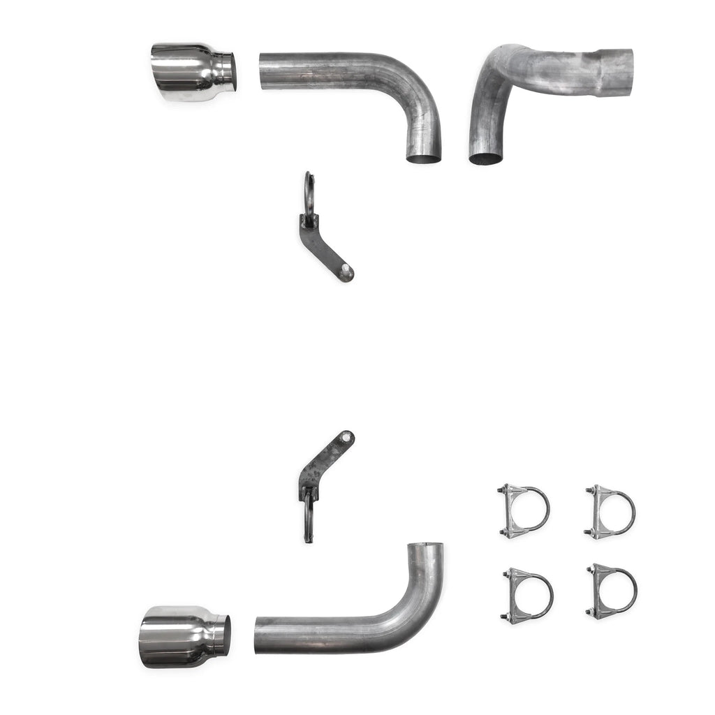 2.5" Dual Exhaust Kit for Jeep Wrangler (2018–2025) No Muffler, DBL Wall Tips
