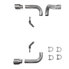 2.5" Dual Exhaust Kit for Jeep Wrangler (2018–2025) No Muffler, DBL Wall Tips