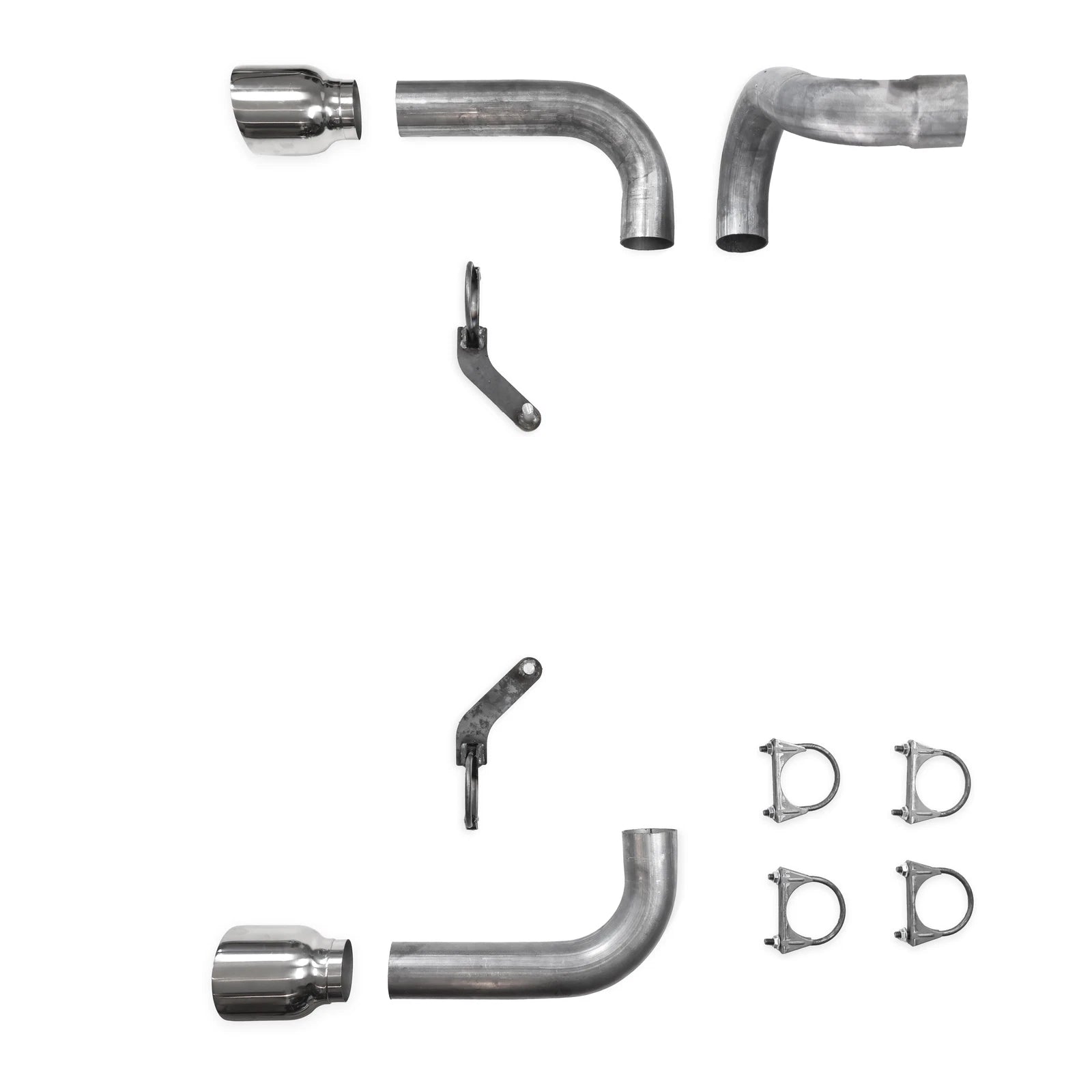 2.5" Dual Exhaust Kit for Jeep Wrangler (2018–2025) No Muffler, DBL Wall Tips