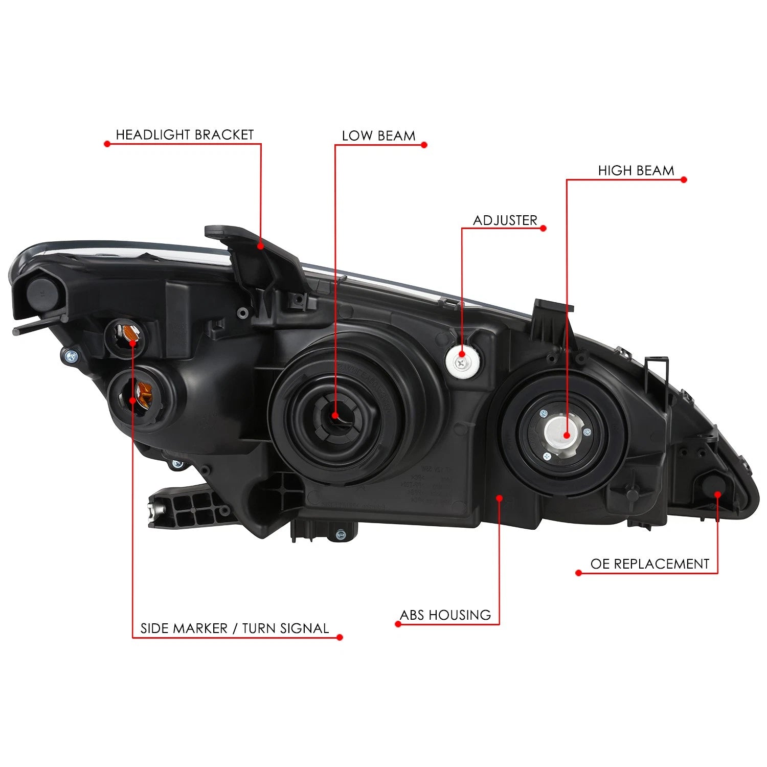 Driver Side Projector Headlight Lamp Assembly for Lexus ES350 (2007–2009)