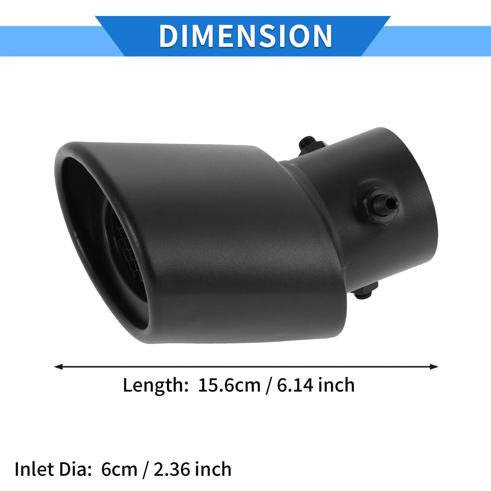 2.36" Exhaust Muffler Tip Pipe for Suzuki Hustler MR52S MR92S Black