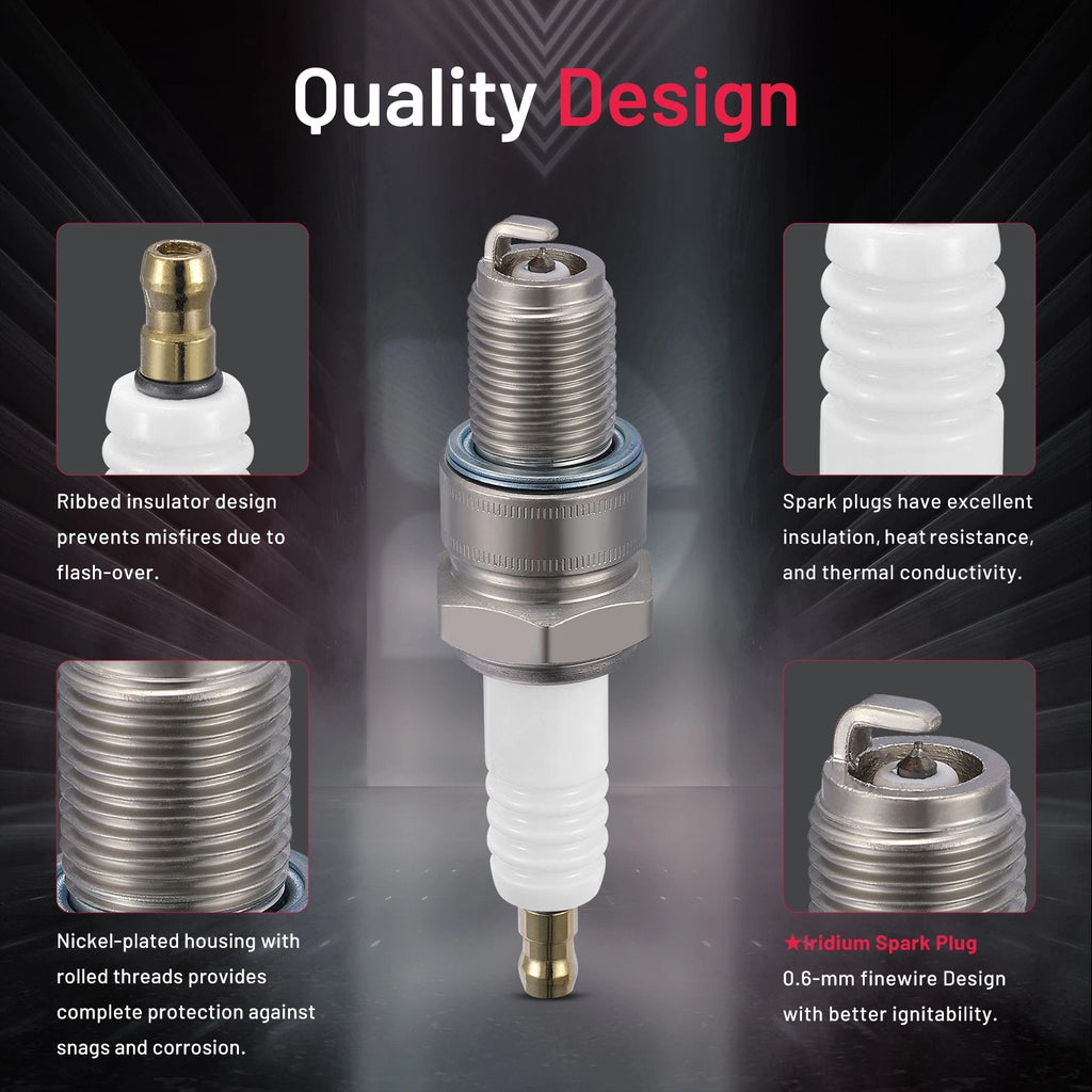Set of 4 Iridium Spark Plugs for Outboard Marine Emerald (0utboard)