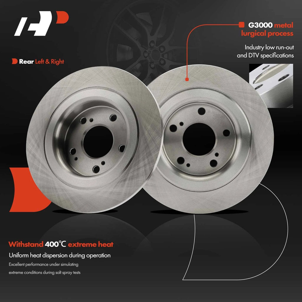 Rear Disc Brake Rotors & Ceramic Pads for Honda Civic (2017–2020)