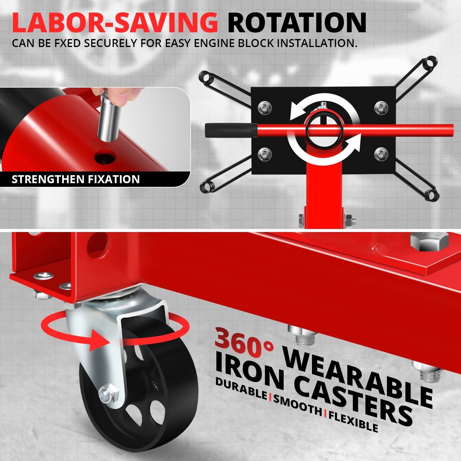 Engine Stand for Red 2000 LBs 360 Degree Adjustable Mount (2000–2000)