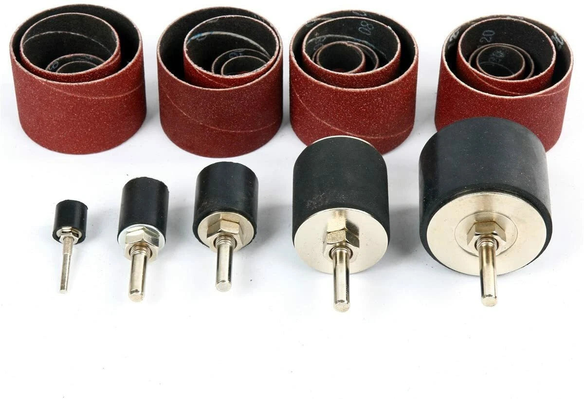 25 Pc Sanding Round Drum Set for Woodworking Drill Press Sander