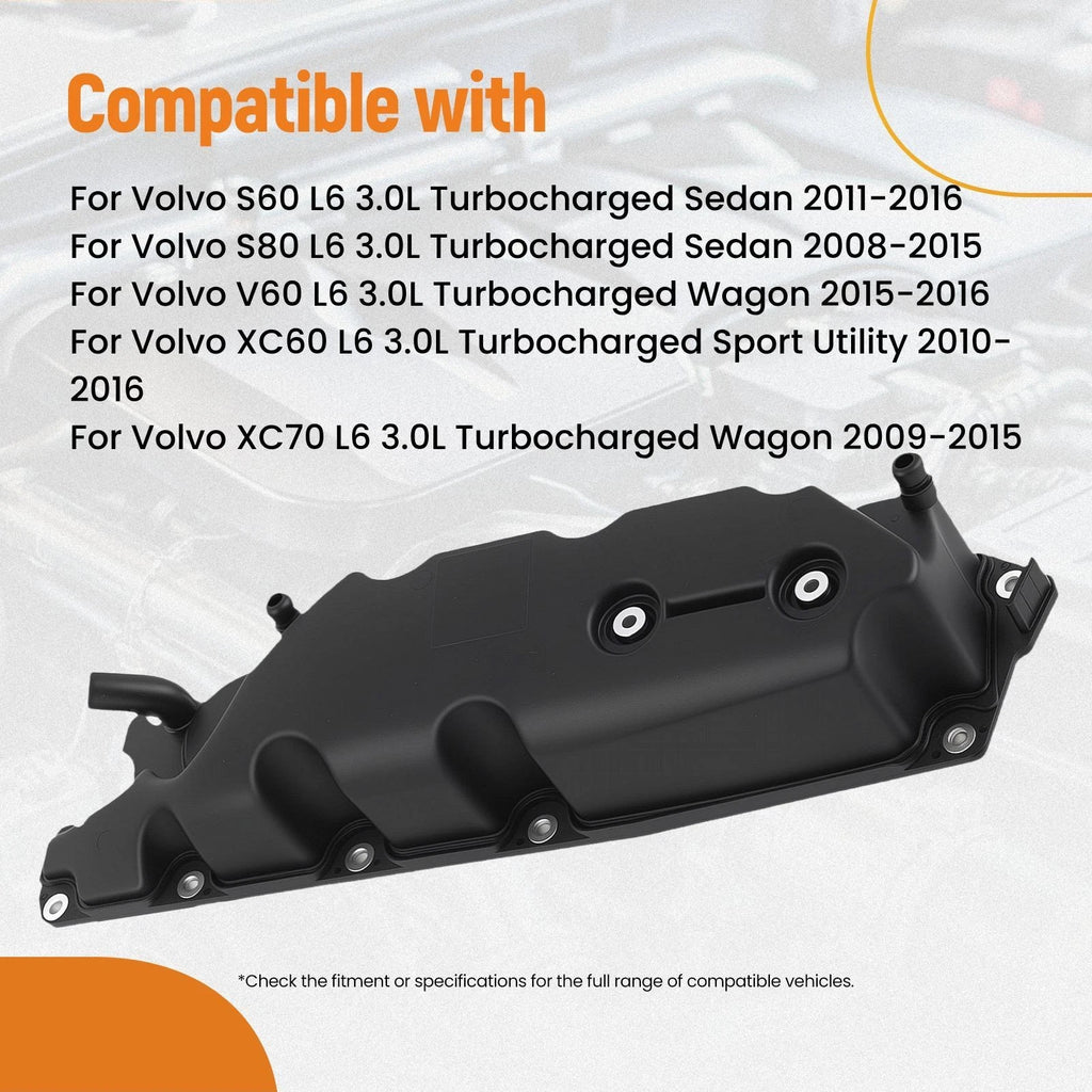 Turbo Engine Valve Cover for Volvo XC60 XC70 V60 3.0L (2009–2016) 30788484