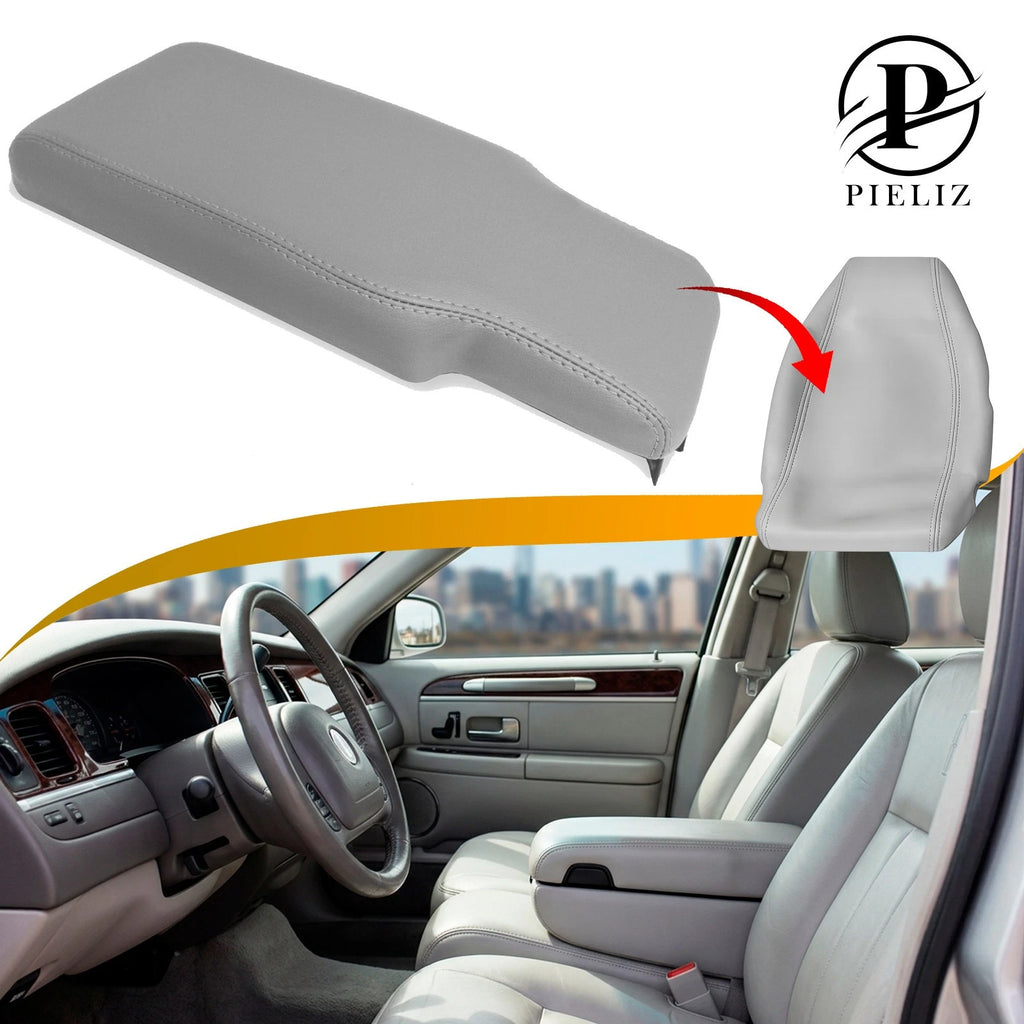 Console Lid Cover for Lincoln Town Car (2003–2011) Gray PVC Leather