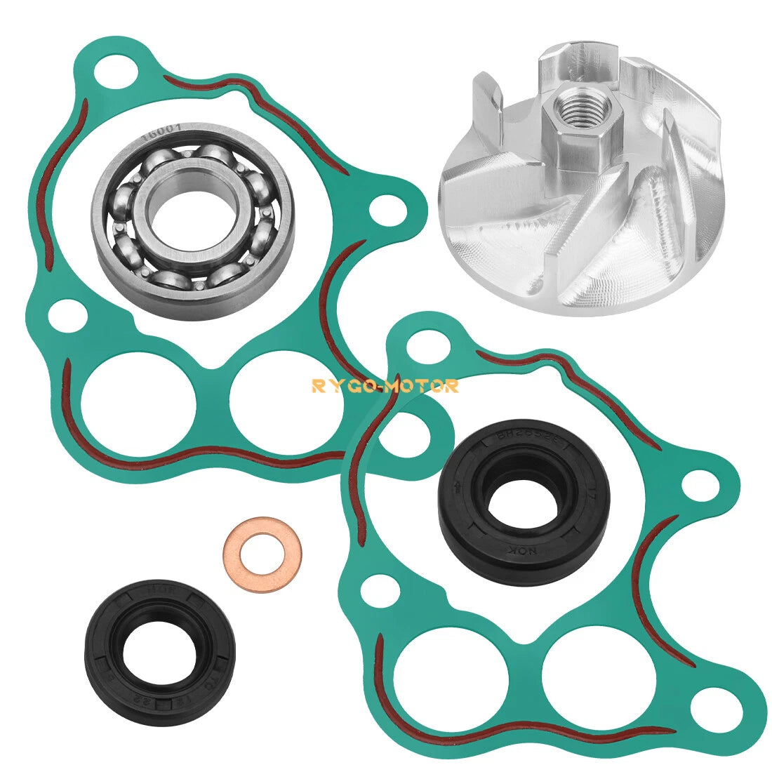 Water Pump Impeller Bearing Gasket Kit for Honda CR500R (1986–2001) 19215-KA5-690