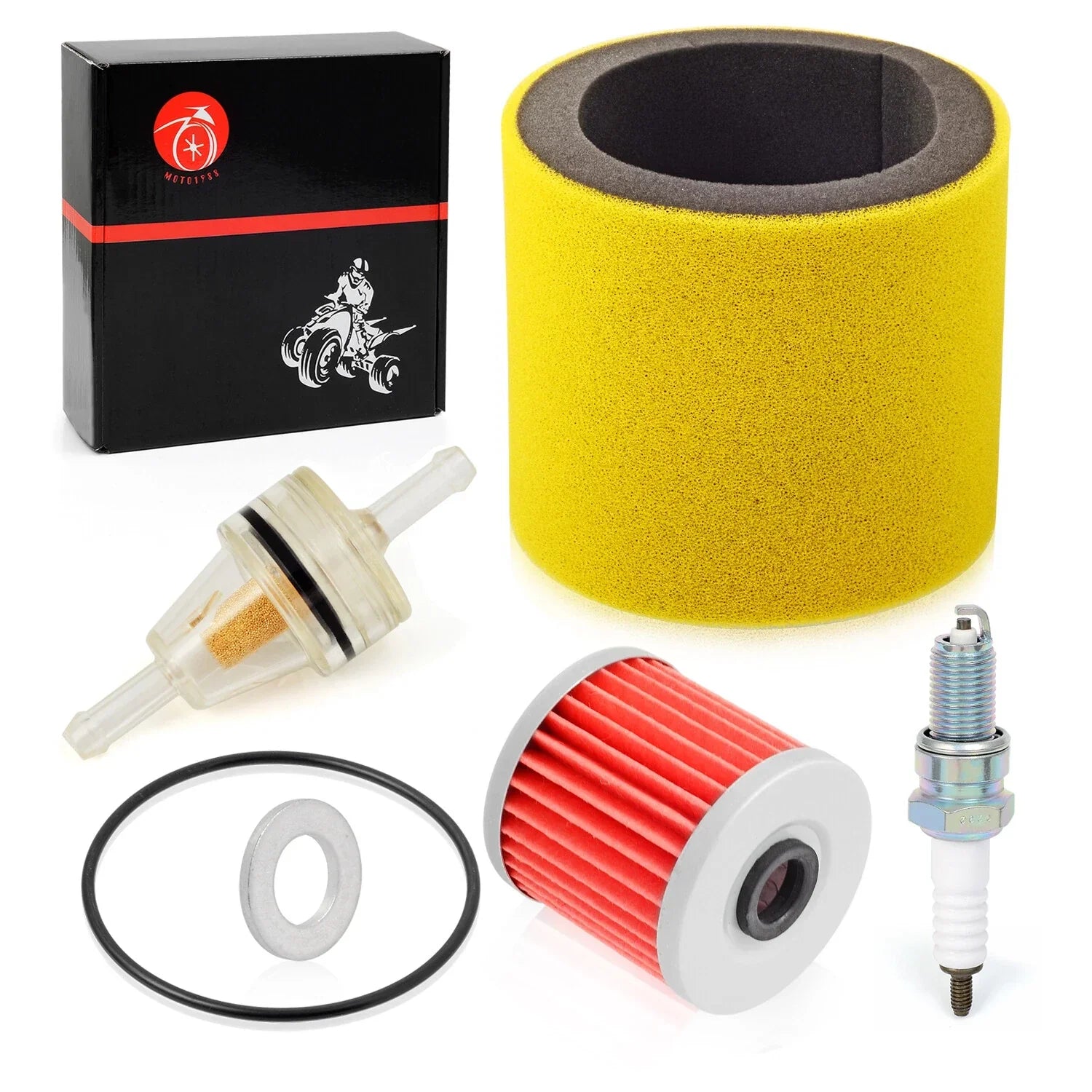 4 x Air Filter Oil Filter Spark Plug for Kawasaki KLF300-C Bayou (1989–2004)
