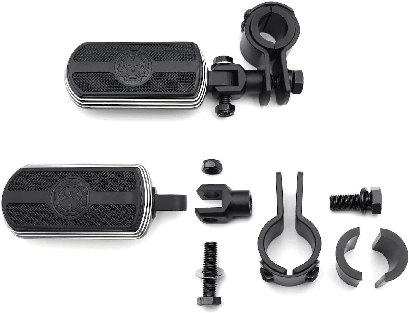 1" & 1 1/4" Gear Skull FootPeg Clamp for Harley Sportster Touring (Fits 25mm 32mm)