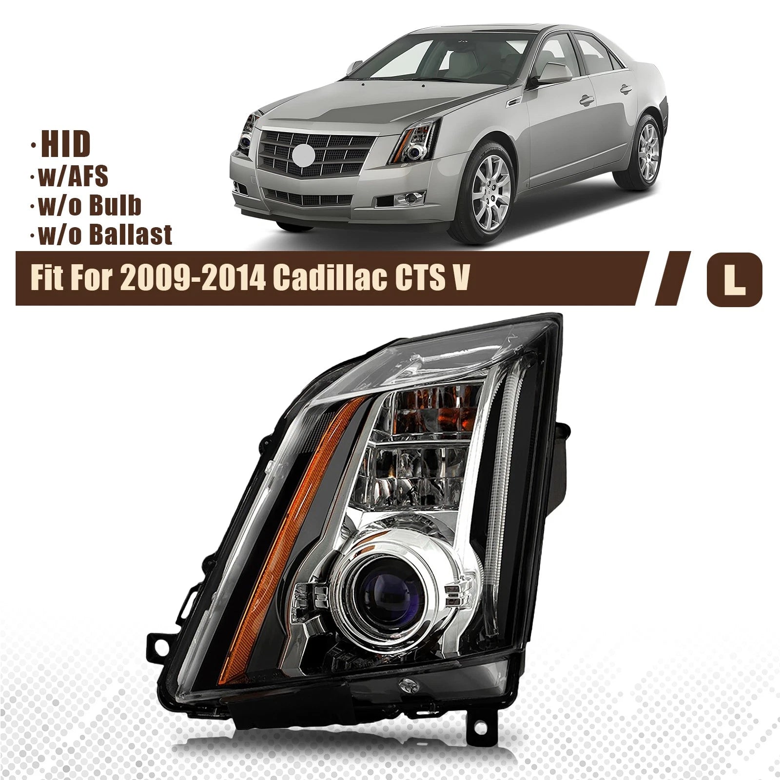 HID/Xenon Headlight for Cadillac CTS V (2009–2014) Left Driver Side