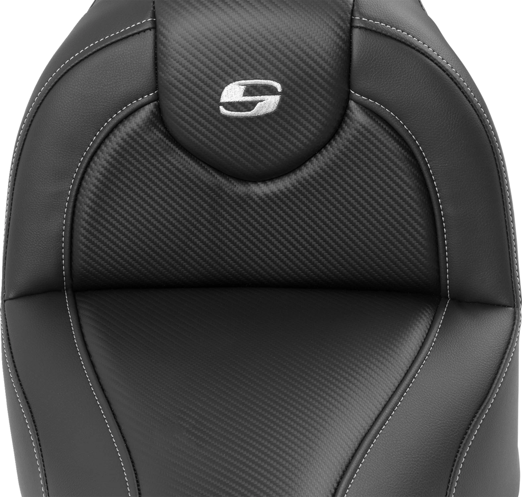 SADDLEMEN Roadsofa Seat with Backrest for FXBR/S (2018–2020) - Carbon Fiber