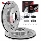 Front Drilled Rotors & Ceramic Brake Pads for Saturn Ion, Chevy Cobalt (2003–2007)