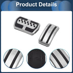 2X Automatic Foot Accelerator Pedal Covers for Ford Focus 3 (2012–2016) Silver Tone