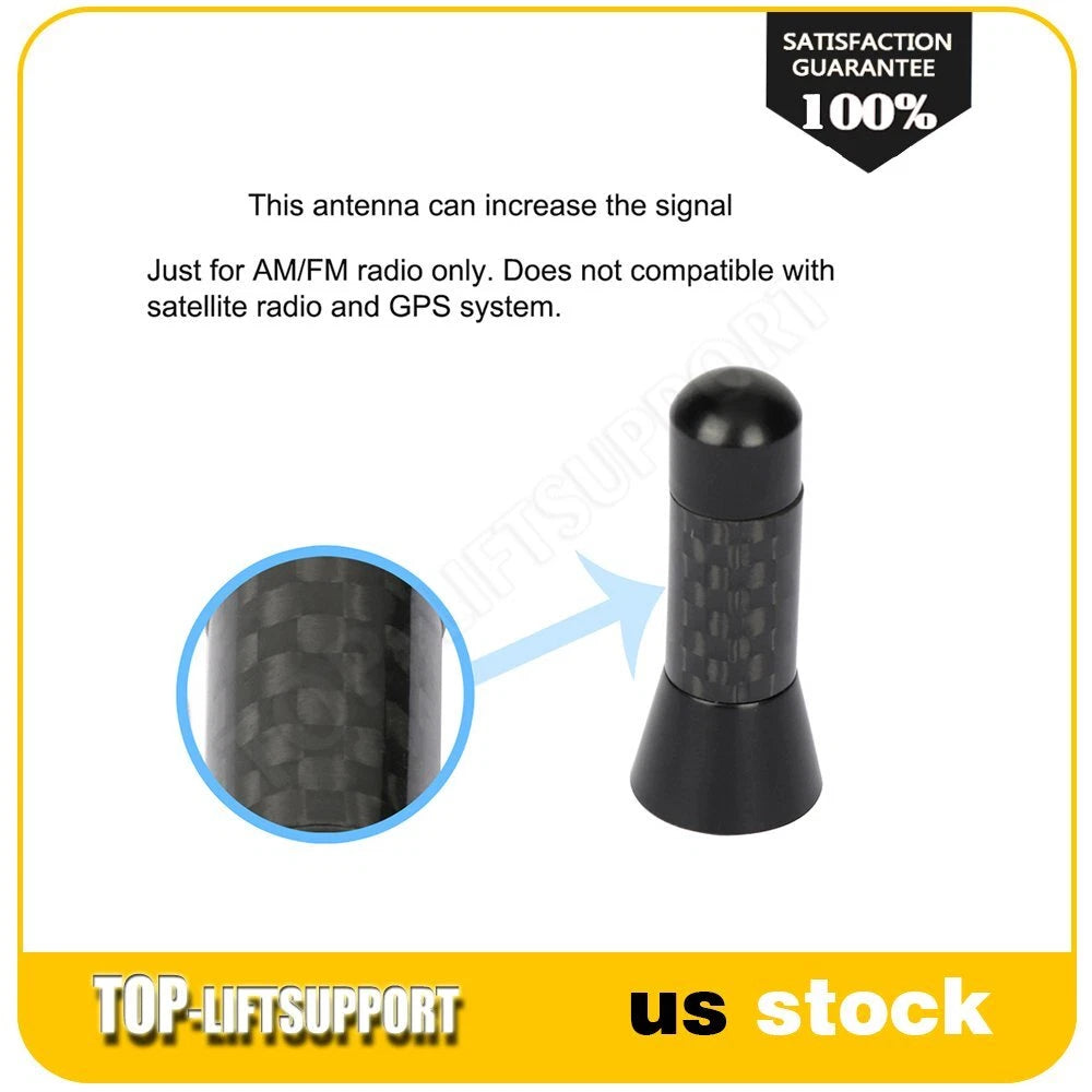 Stubby Black Carbon Fiber Radio Antenna for Car