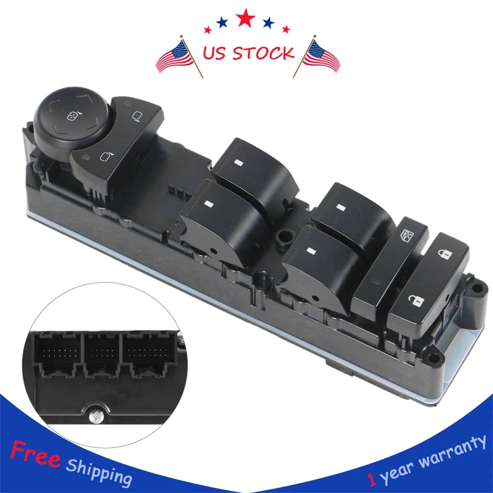 Front Left Power Window Switch for Chevy Silverado 1500 GMC Yukon (2007–2014)