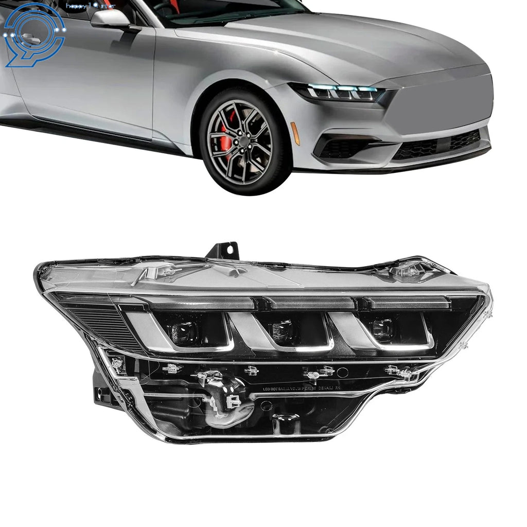 Full LED Headlight for Ford Mustang (2024–2026) Right Side, Black Style