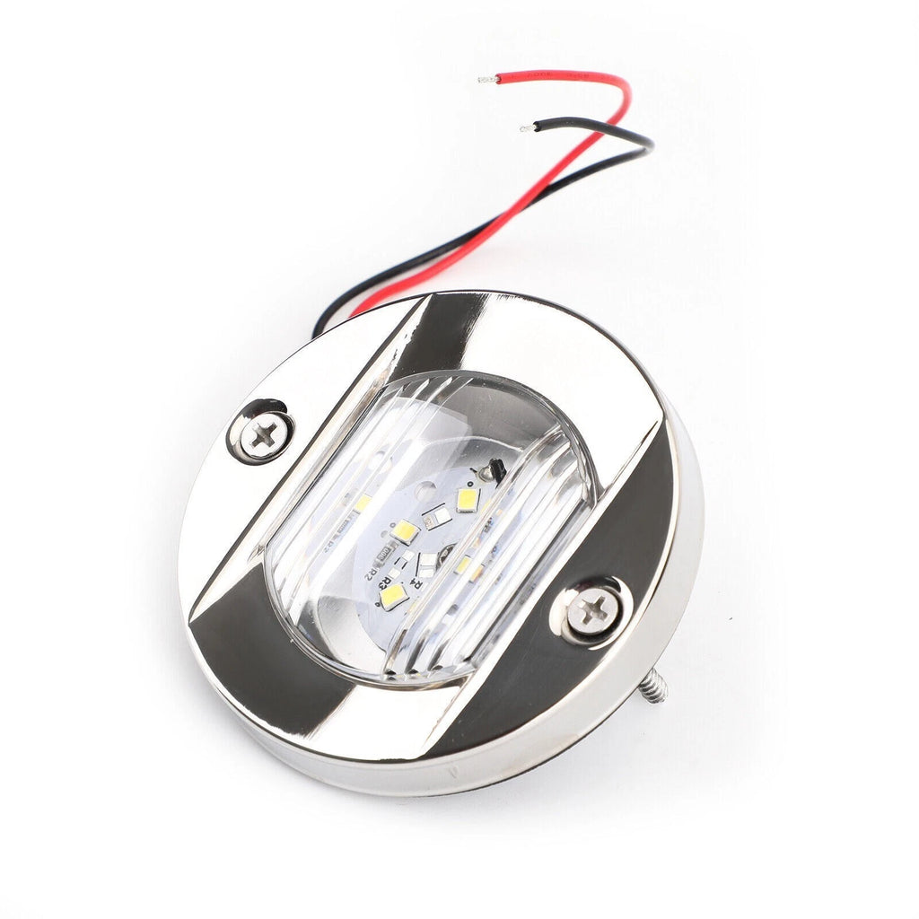 12V LED Chrome Anchor Stern Light for Marine Boat Yacht (Round)