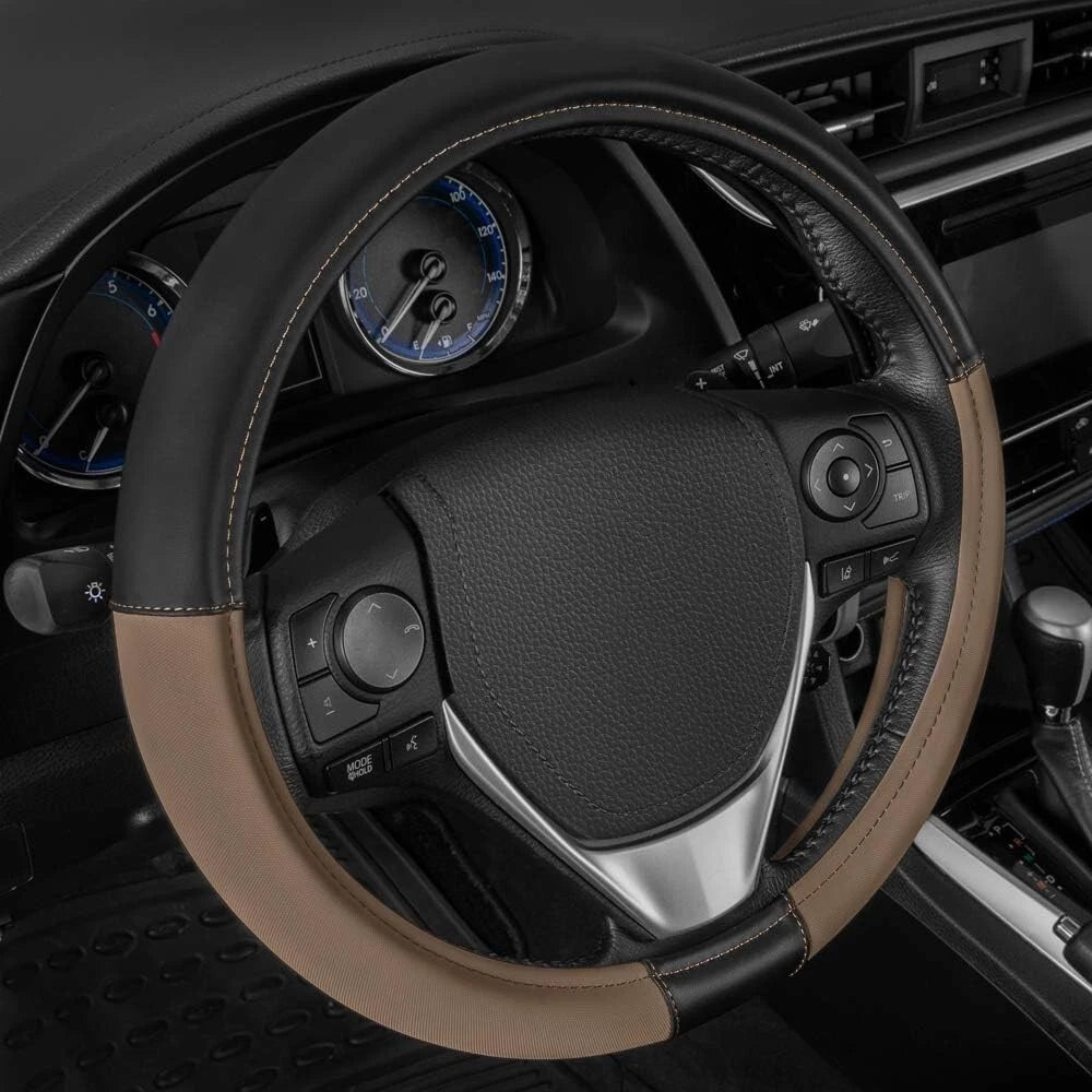 Steering Wheel Cover for Caterpillar - Two Tone Ergonomic Leather