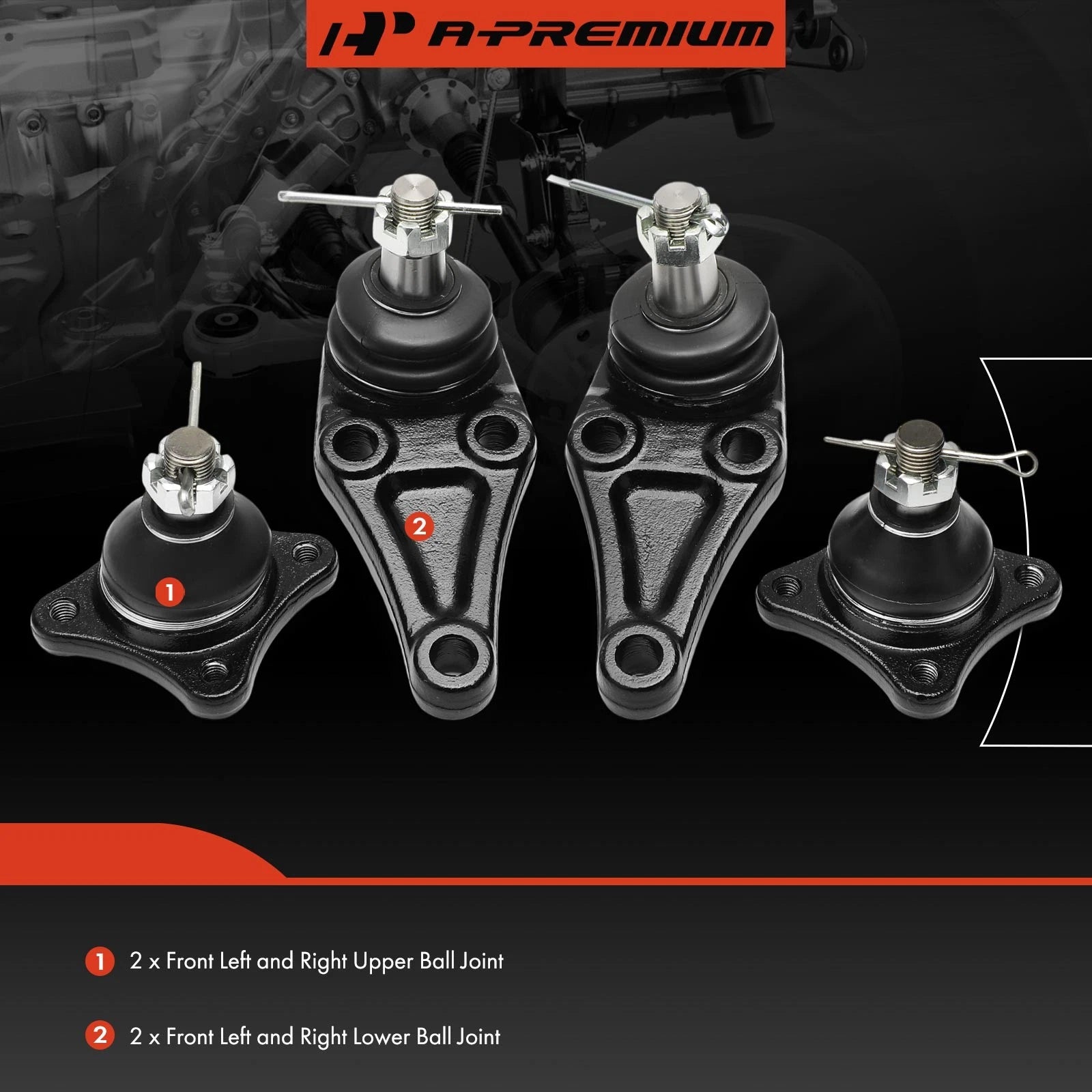 4X Suspension Ball Joint Kit for Mitsubishi Montero