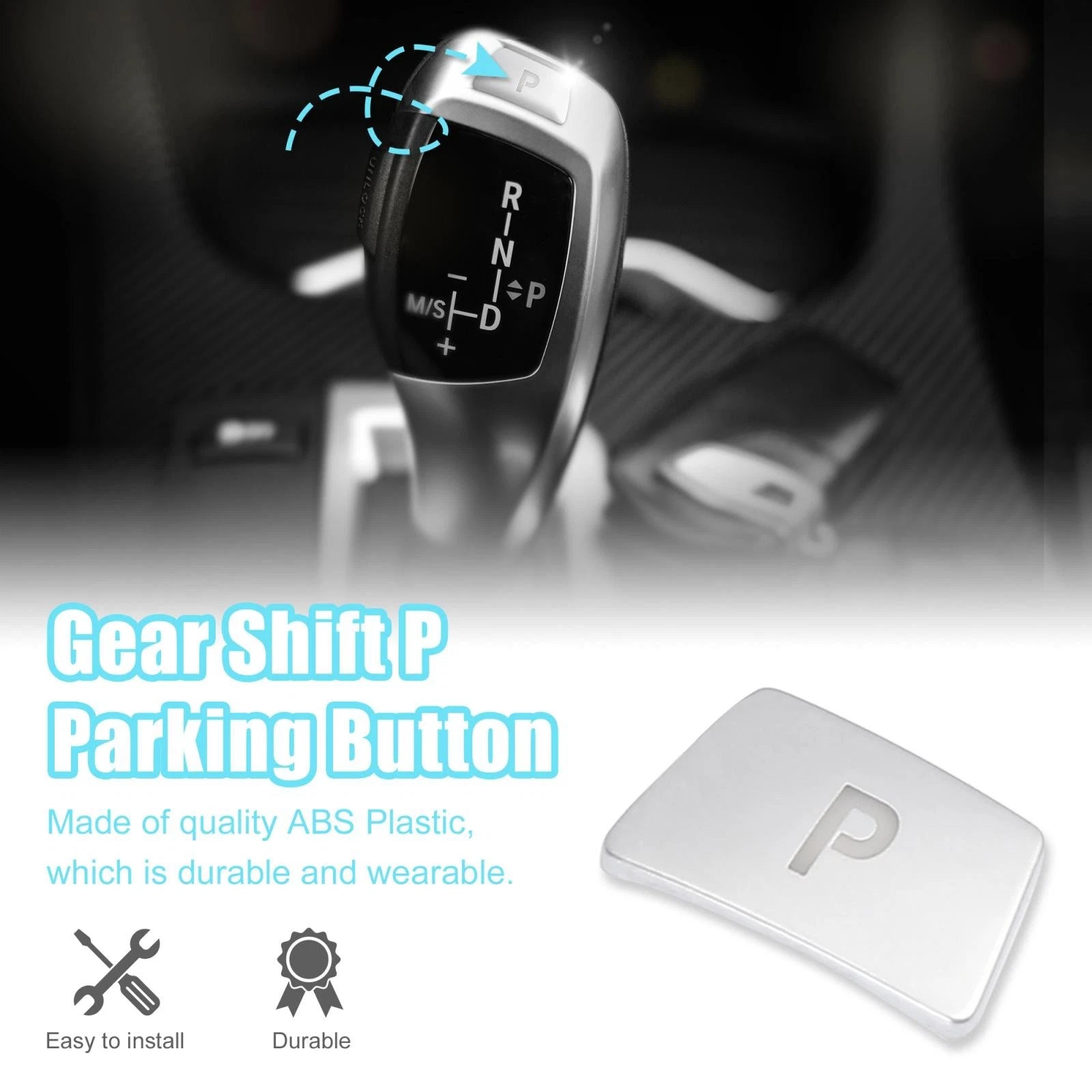 P Button Gear Shift Knob Cover for BMW 2 3 4 5 6 Series X3 X4 X5 X6 (2014–2021)