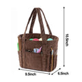 Roomy Corduroy Tote Yarn Storage Bag with Multiple Pockets