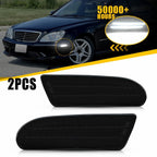 2X Smoked White LED Bumper Side Marker Lights for Mercedes-Benz W220 (2000–2006)
