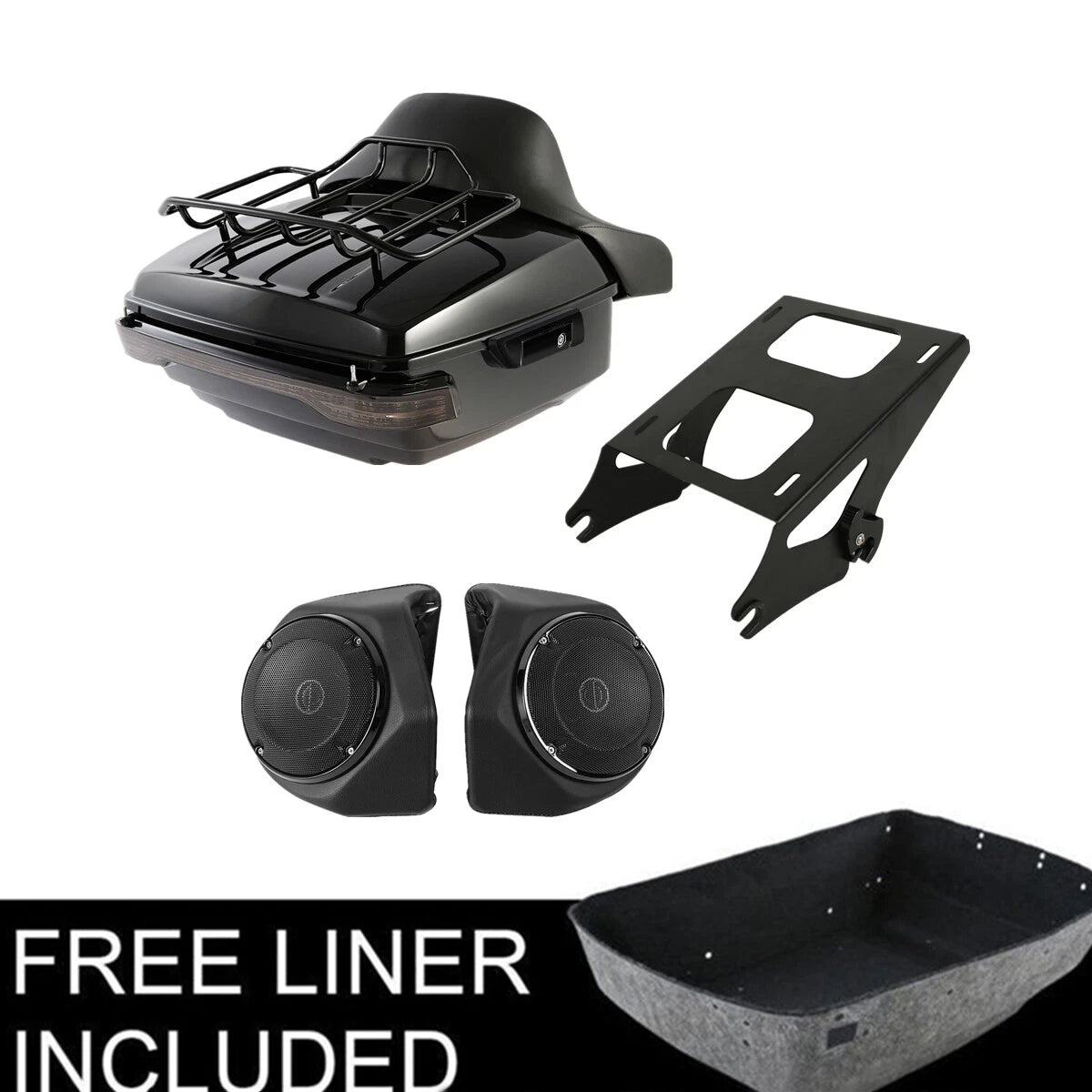 Trunk Pad & LED Tail Light Speakers for Harley Touring Road Glide (2014–2026)