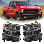 Set of 2 LED Headlight Assemblies for Chevy Silverado 1500 (2019–2021)