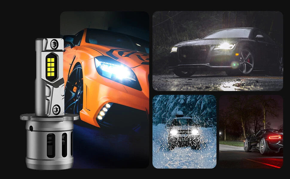 2X H3 LED Headlight Bulbs for NOVSIGHT (6500K, 20000LM)
