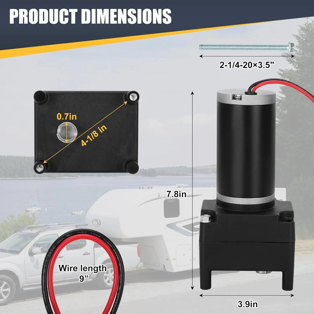 Electric RV 5000lb 5th Wheel Landing Gear Motor for (LC-142178, M-9000-PK)