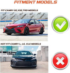 Side Skirts Extension for Toyota Camry SE XSE (2018–2024) Gloss Black w/Red Line