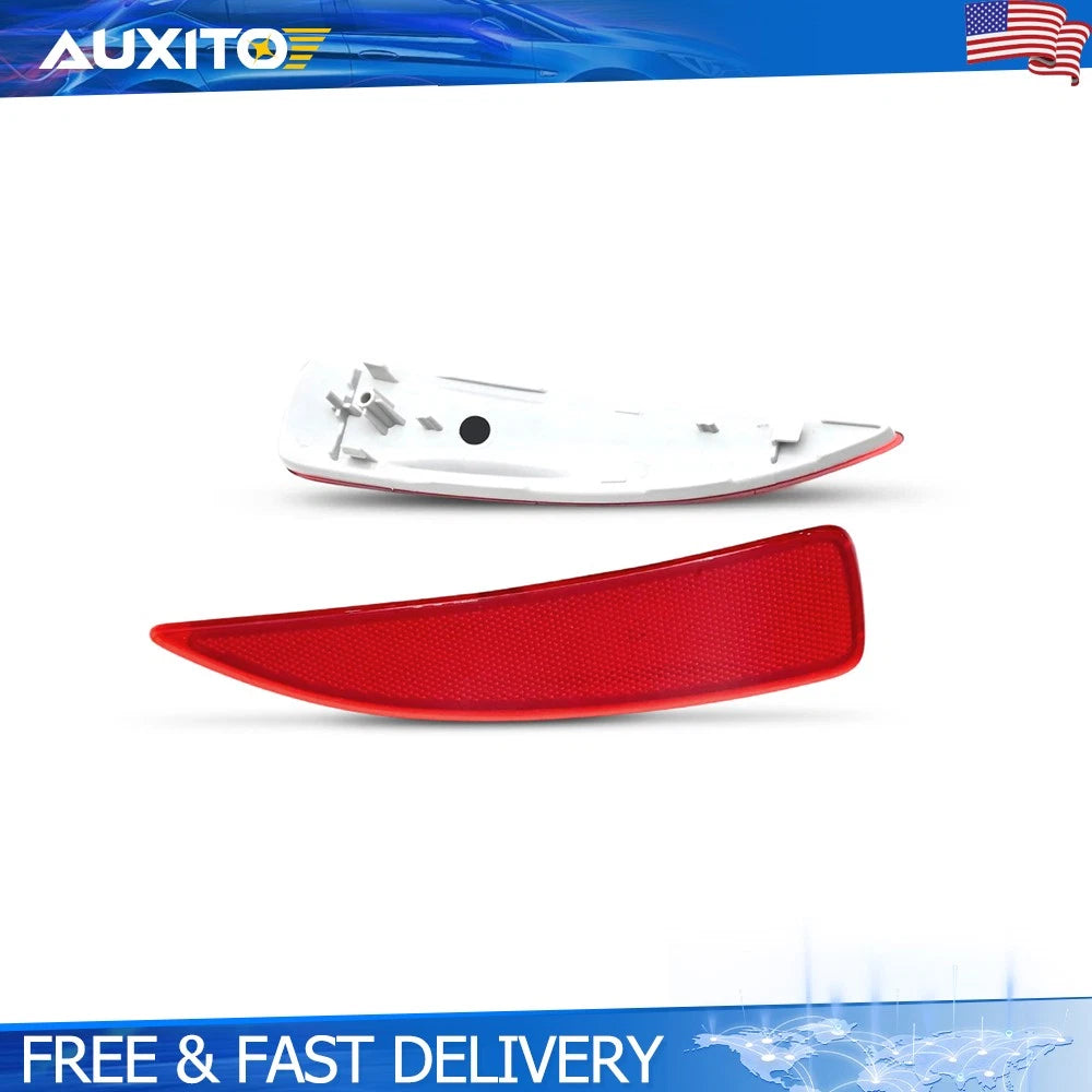 2X Red Rear Bumper Reflector Lights for Toyota Yaris (2012–2014)