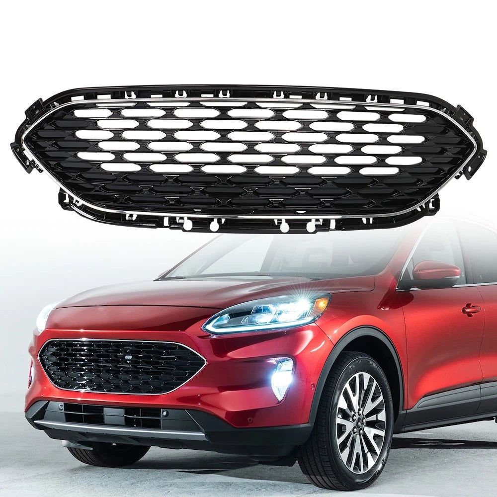 Front Bumper Grille for Ford Escape (2020-2022) Chrome Black Trim