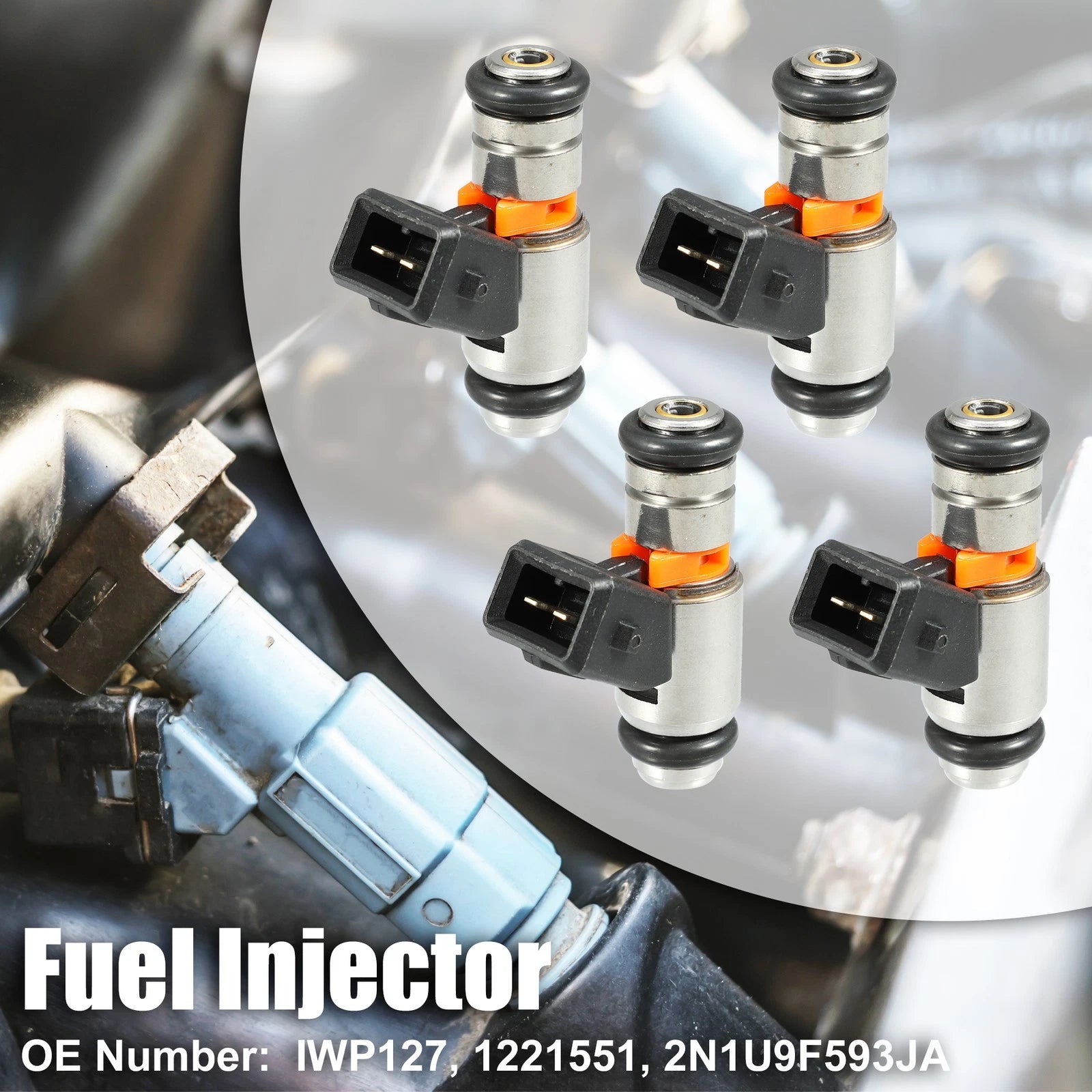 Set of 4 Fuel Injectors IWP127 2N1U9F593JA for Ford KA Hatchback (1996–2008)