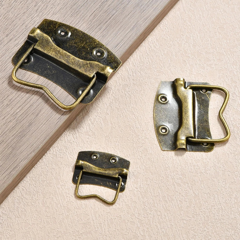 Set of 4 Vintage Metal Door Pull Handles for Suitcase Toolbox Drawer