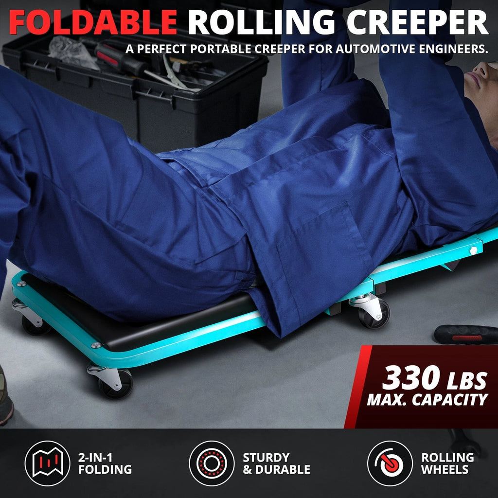 2-in-1 Rolling Creeper Seat for Universal Use (36" x 17" x 5")