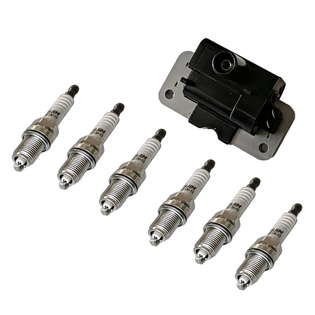 Ignition Coil & 6 Iridium Spark Plugs for Nissan Frontier (1999-2004)