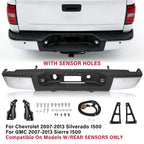 Complete Steel Chrome Bumper for Chevy Silverado & GMC Sierra 1500 (2007–2013)