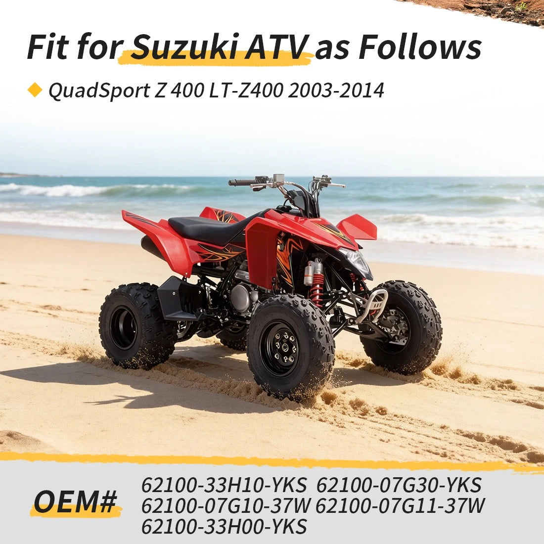 Rear Air Shocks Absorber for Suzuki Quadsport Z400 LTZ400 (2003–2014) 62100-33H10-YKS