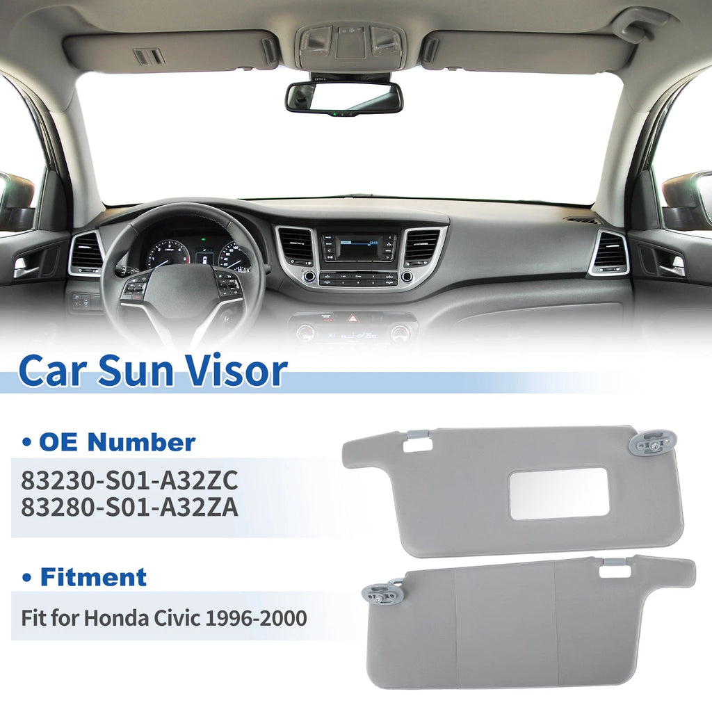 Set of 2 Sun Visors for Honda Civic (1996–2000) Gray No.83230-S01-A32ZC