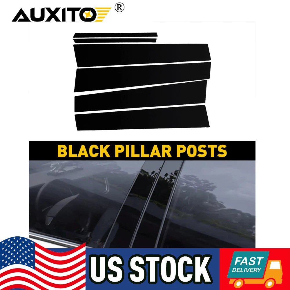 Set of 6 Black Pillar Posts for Toyota Corolla (2009–2013)