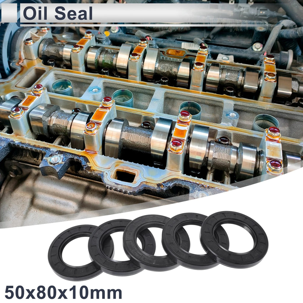 Set of 5 Oil Seal Rotary Shaft Seal NBR Rubber 50x80x10mm