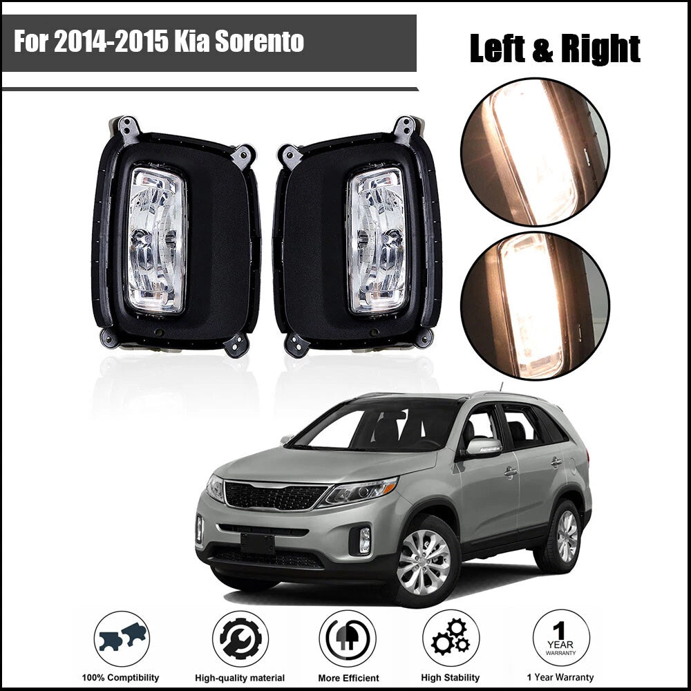 Front Fog Lights for Kia Sorento 2014–2015 with Black Cover