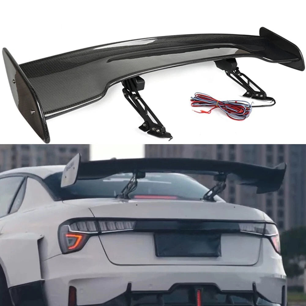 56" Rear Trunk Spoiler for Universal Fit (Electric Carbon Fiber GT Style)