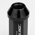 20 PCS Closed End M12x1.25 50mm Tall Black Aluminum Lug Nuts + Adapter