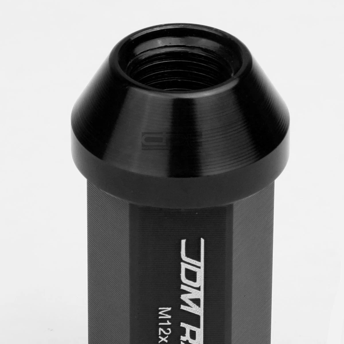 20 PCS Closed End M12x1.25 50mm Tall Black Aluminum Lug Nuts + Adapter
