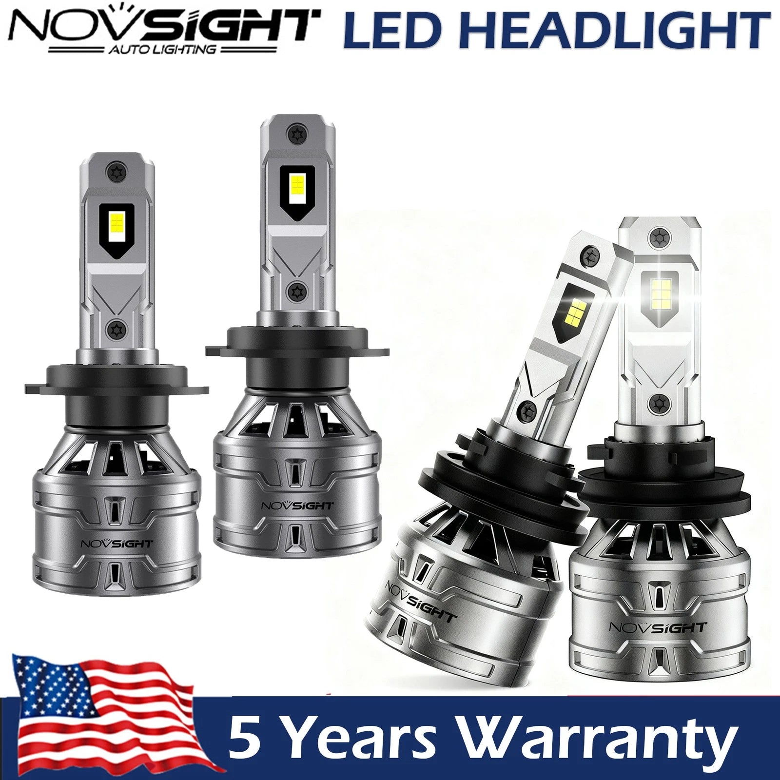 Set of 4 H7 H11 LED Headlight Bulbs for